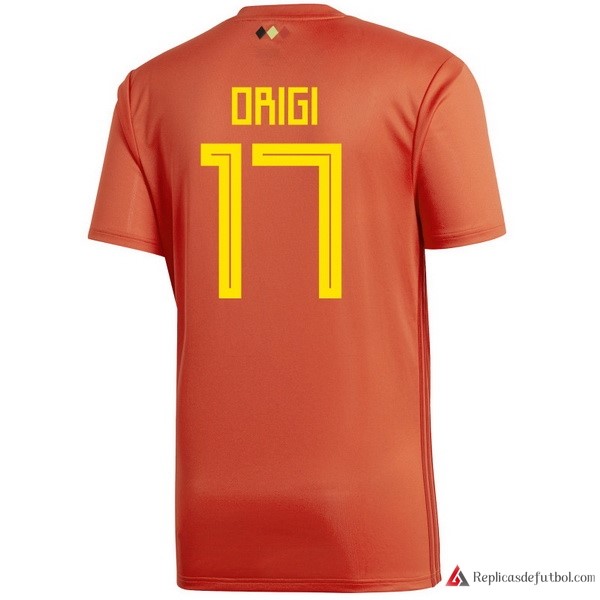 Camiseta Seleccion Belgica Primera equipación Origi 2018 Rojo